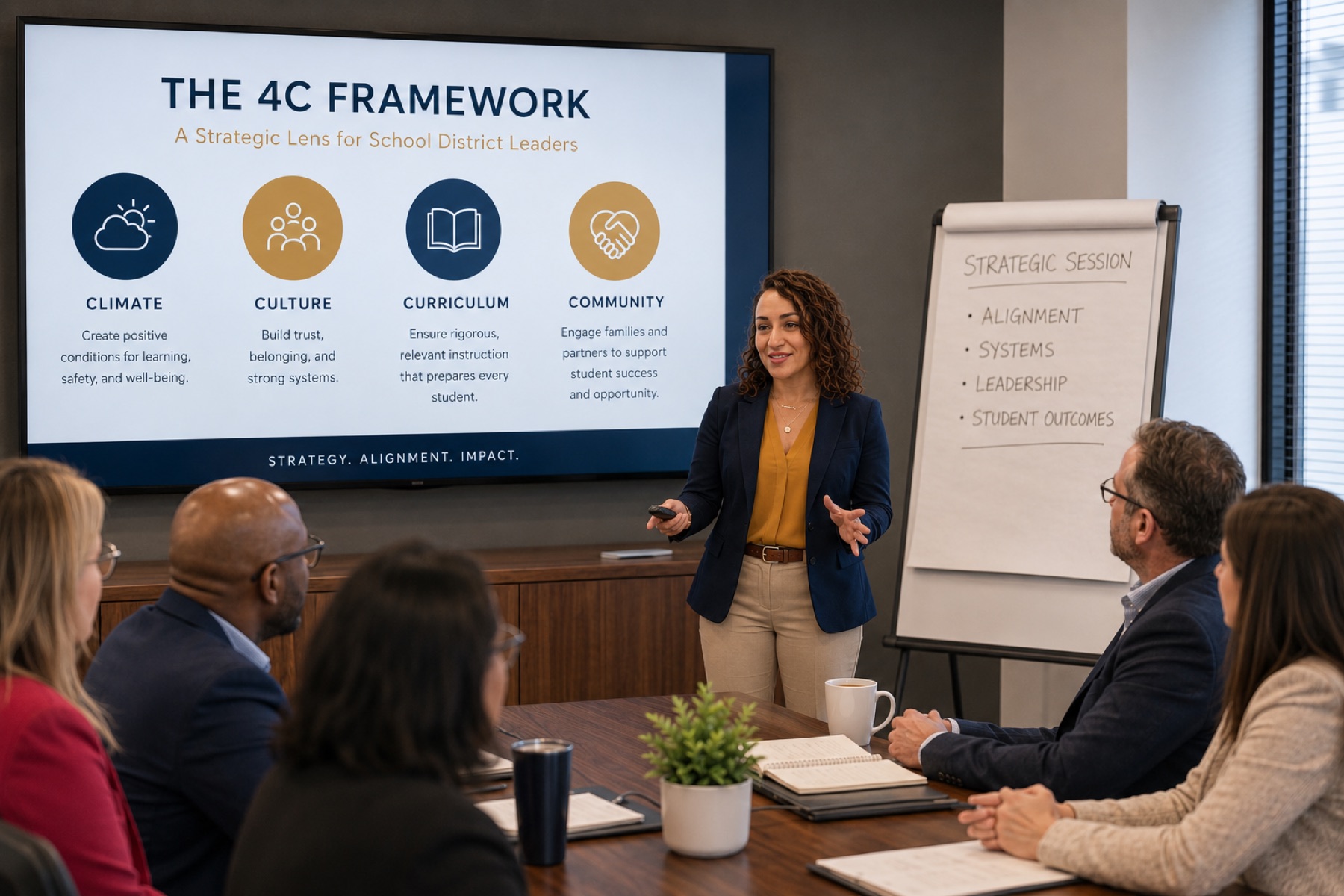 Jennifer Baez facilitating a Four C Framework strategy session