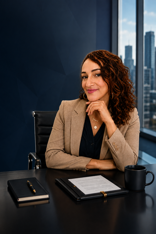 Jennifer Baez, PhD seated at her desk