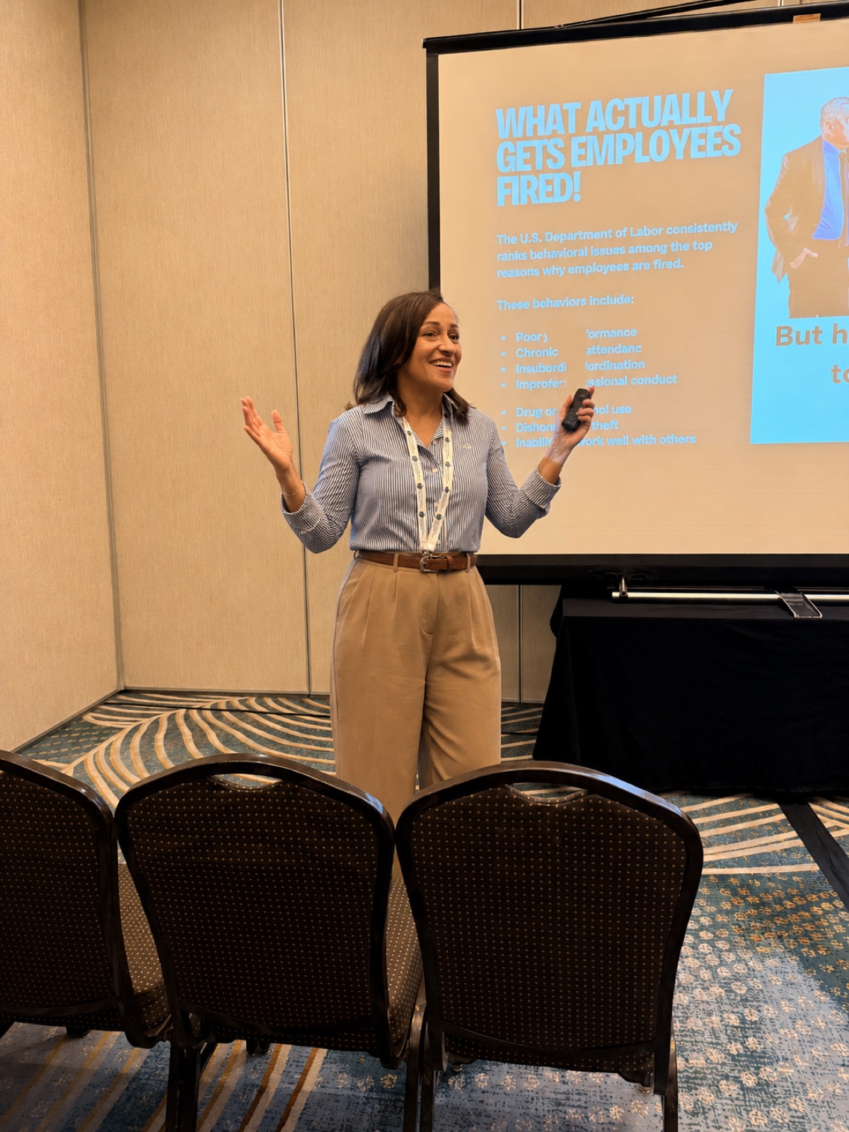Jennifer Baez presenting a workforce readiness session